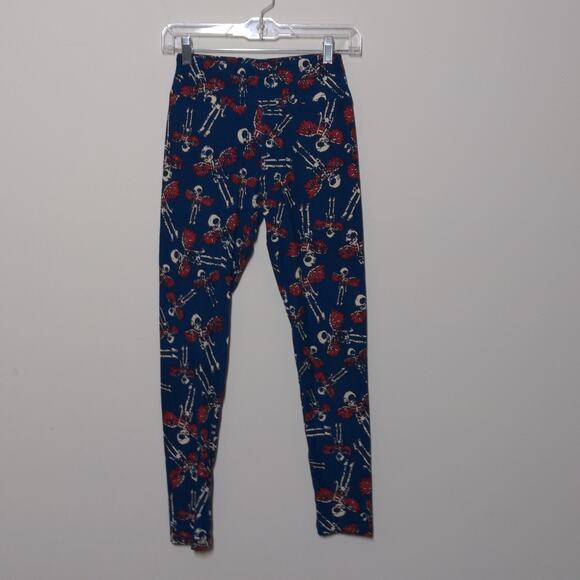 LuLaRoe Leggings in Winged Skeleton Print Halloween – One Size - Picture 4 of 8